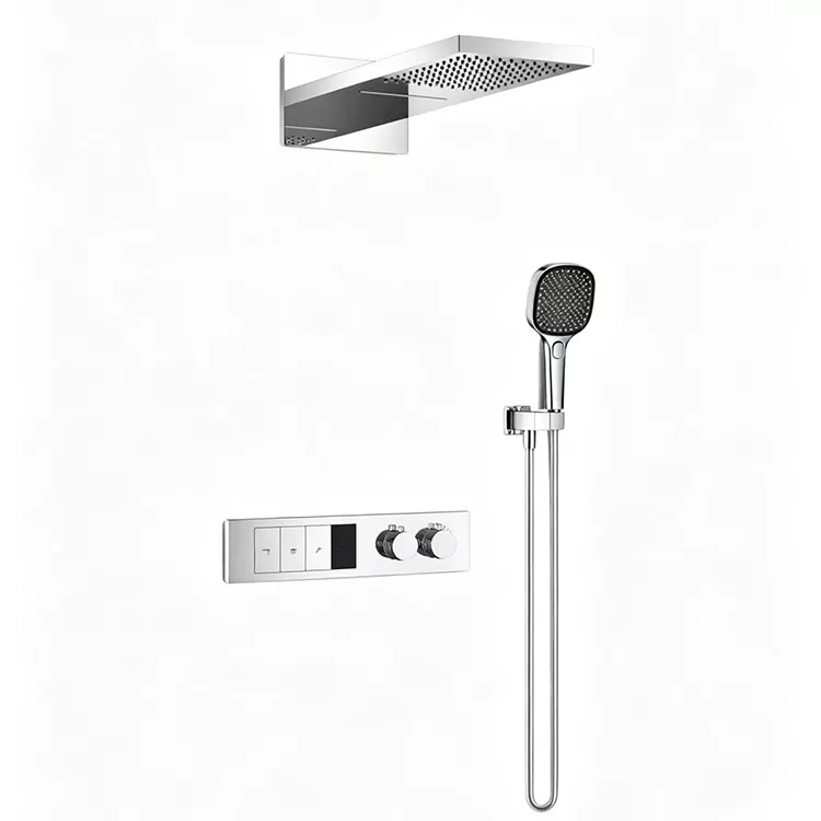 은폐형 자동온도조절 오버헤드 샤워 및 휴대용 샤워 세트